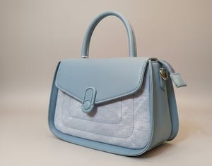 Denim Leather Satchel Bag